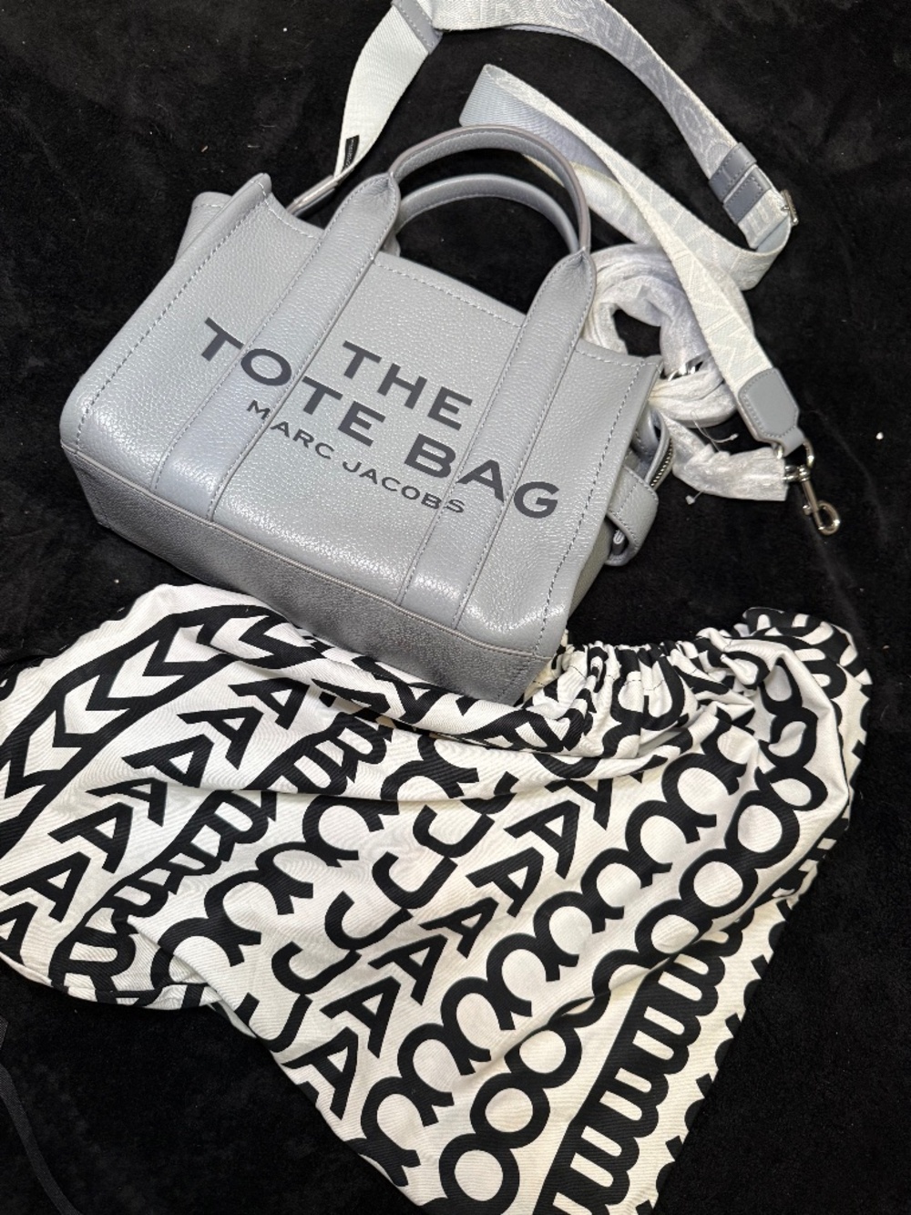Gray leather Mark Jacobs tote